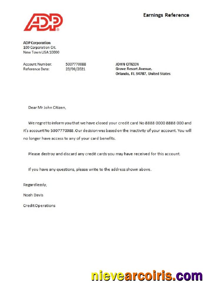 USA ADP closure reference